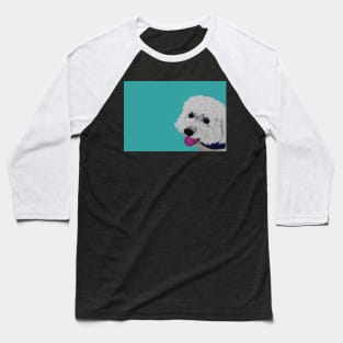 Finn the Bichon Frise Seafoam Green Baseball T-Shirt